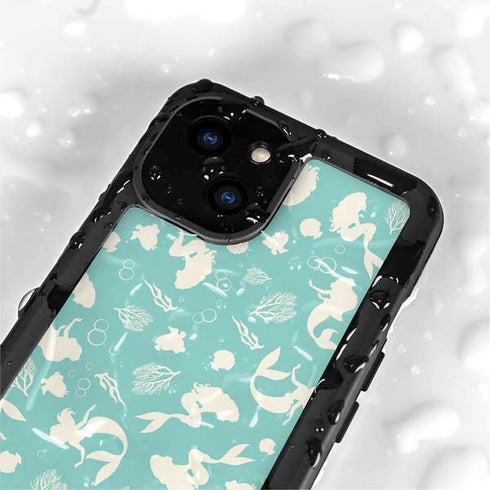 Disney The Little Mermaid Character Silhouette Pattern iPhone 13 Mini Waterproof Case