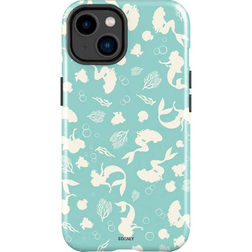 Disney The Little Mermaid Character Silhouette Pattern iPhone 14 Plus Impact Case