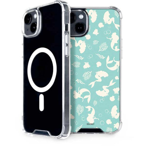 Disney The Little Mermaid Character Silhouette Pattern iPhone 15 MagSafe Case