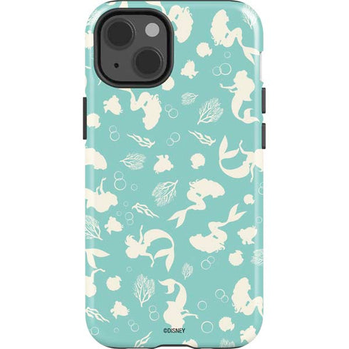 Disney The Little Mermaid Character Silhouette Pattern iPhone 15 Impact Case