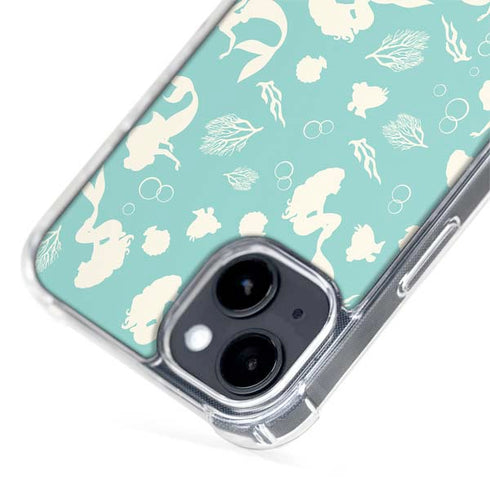 Disney The Little Mermaid Character Silhouette Pattern iPhone 15 Plus MagSafe Case