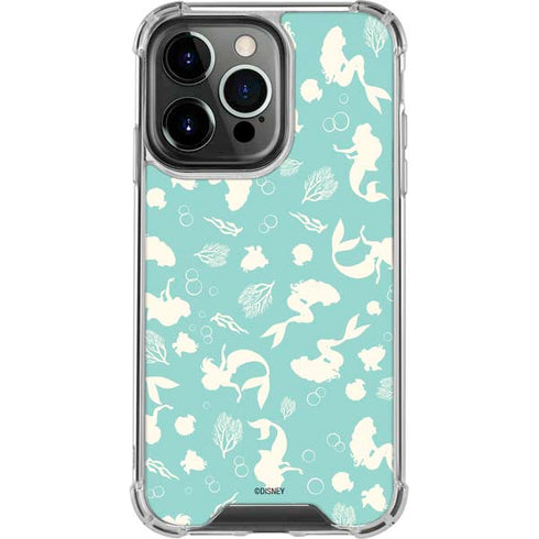 Disney The Little Mermaid Character Silhouette Pattern iPhone 15 Pro Clear Case