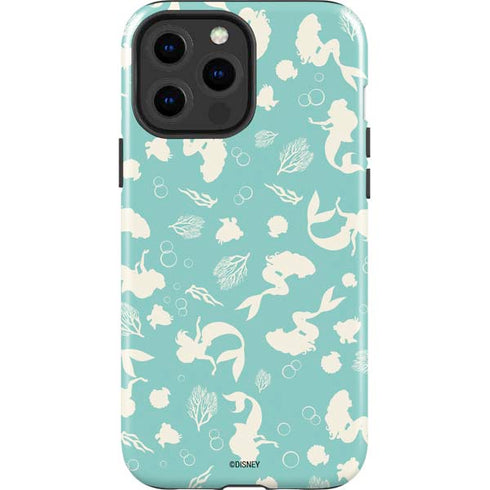 Disney The Little Mermaid Character Silhouette Pattern iPhone 15 Pro Max Impact Case