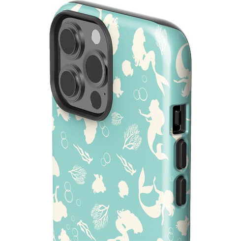 Disney The Little Mermaid Character Silhouette Pattern iPhone 15 Pro Max Impact Case