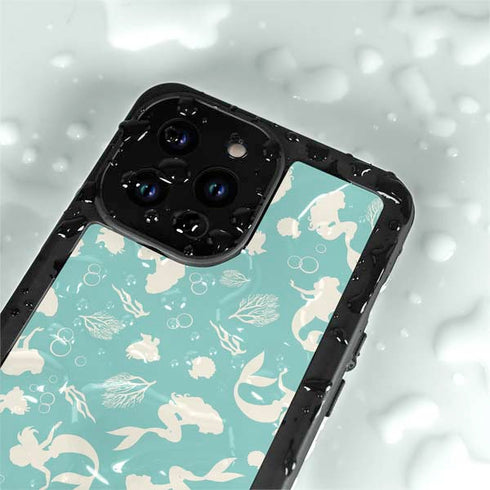 Disney The Little Mermaid Character Silhouette Pattern iPhone 14 Pro Max Waterproof Case