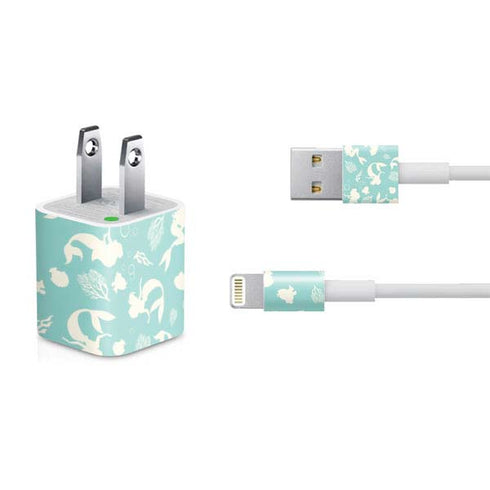Disney The Little Mermaid Character Silhouette Pattern iPhone Charger (5W USB) Skin