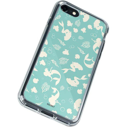 Disney The Little Mermaid Character Silhouette Pattern iPhone SE (2nd & 3rd Gen) Clear Case