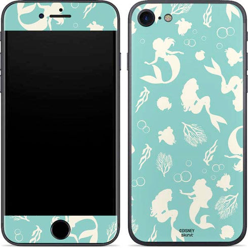 Disney The Little Mermaid Character Silhouette Pattern iPhone SE (2nd & 3rd Gen) Skin