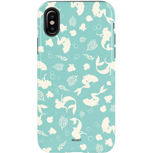 Disney The Little Mermaid Character Silhouette Pattern iPhone X Pro Case