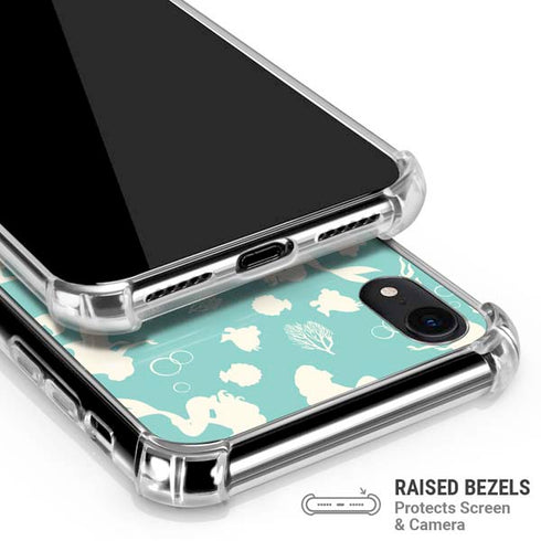Disney The Little Mermaid Character Silhouette Pattern iPhone XR Clear Case