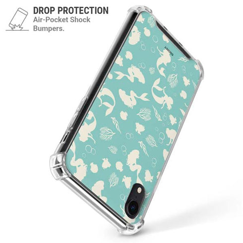 Disney The Little Mermaid Character Silhouette Pattern iPhone XR Clear Case