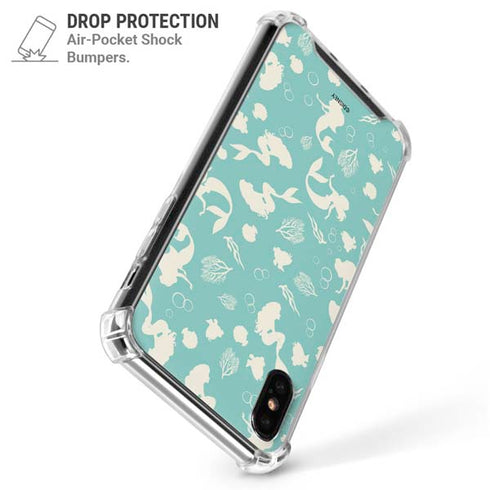 Disney The Little Mermaid Character Silhouette Pattern iPhone XS Max Clear Case