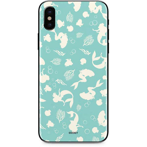 Disney The Little Mermaid Character Silhouette Pattern iPhone XS Skin