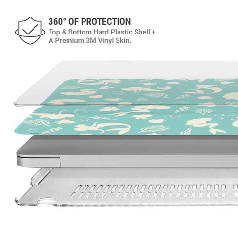 Disney The Little Mermaid Character Silhouette Pattern MacBook Air 15in (2023-2025) Case plus Skin