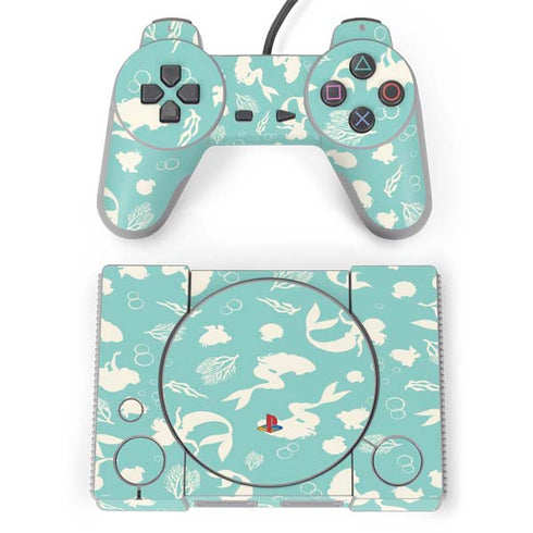 Disney The Little Mermaid Character Silhouette Pattern PlayStation Classic Bundle Skin