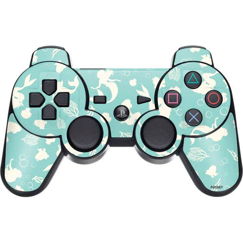 Disney The Little Mermaid Character Silhouette Pattern PS3 Dual Shock wireless controller Skin