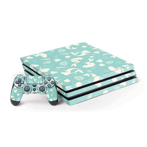 Disney The Little Mermaid Character Silhouette Pattern PS4 Pro Bundle Skin