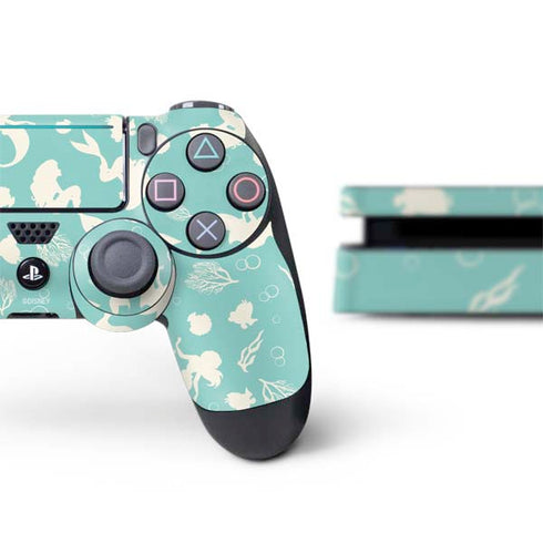 Disney The Little Mermaid Character Silhouette Pattern PS4 Slim Bundle Skin