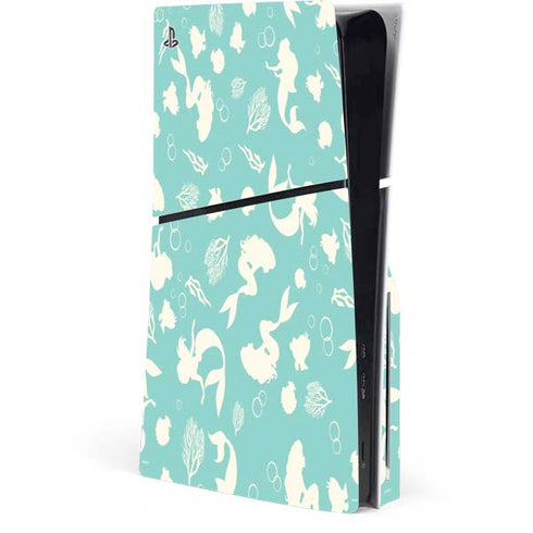 Disney The Little Mermaid Character Silhouette Pattern PS5 Slim Disk Console Skin