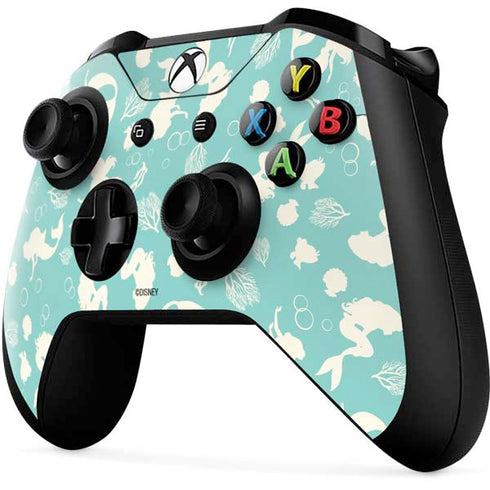 Disney The Little Mermaid Character Silhouette Pattern Xbox One X Controller Skin