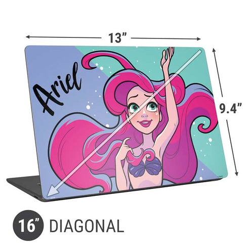 Disney Princess Ariel Art Universal Laptop 16in (13 x 9.4in) Skin