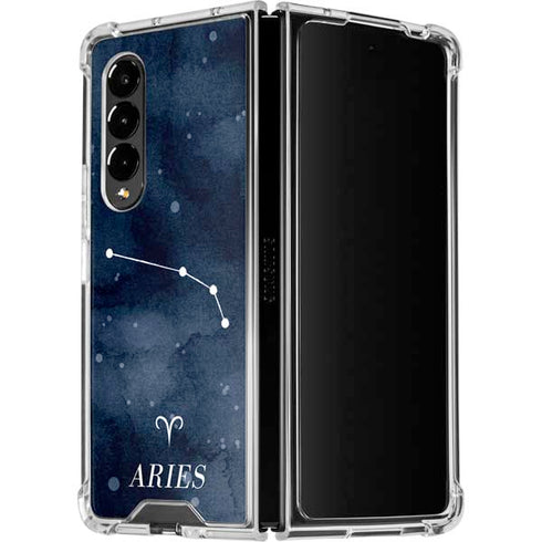 Aries Constellation Galaxy Z Fold4 5G Clear Case