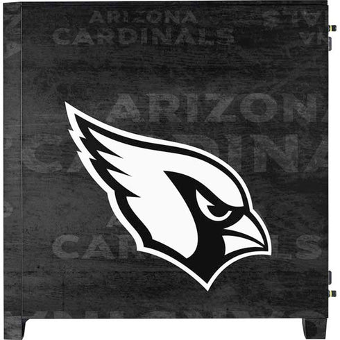 NFL Arizona Cardinals Black & White Corsair 4000D Tempered Glass Mid-Tower ATX Case Skin