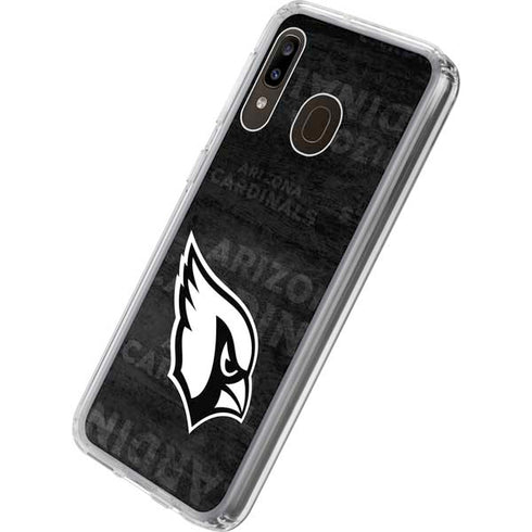 NFL Arizona Cardinals Black & White Galaxy A20 Clear Case