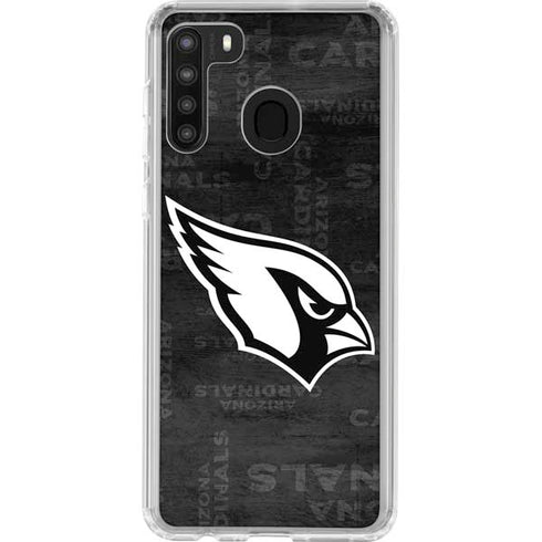 NFL Arizona Cardinals Black & White Galaxy A21 Clear Case