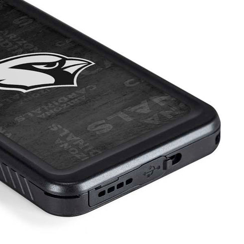 NFL Arizona Cardinals Black & White Galaxy S23 Plus Waterproof Case