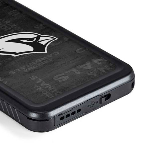 NFL Arizona Cardinals Black & White Galaxy S23 Waterproof Case