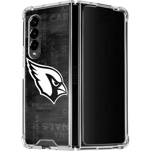NFL Arizona Cardinals Black & White Galaxy Z Fold4 5G Clear Case