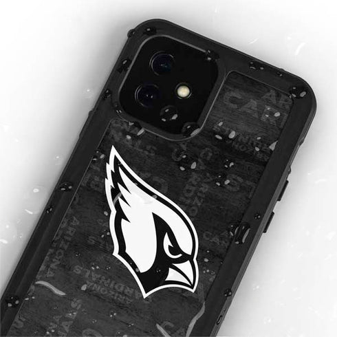 NFL Arizona Cardinals Black & White iPhone 12 Mini Waterproof Case