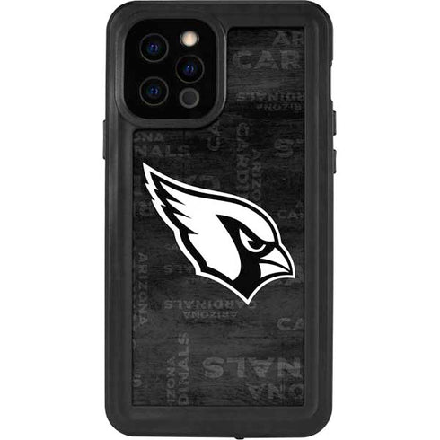 NFL Arizona Cardinals Black & White iPhone 12 Pro Waterproof Case