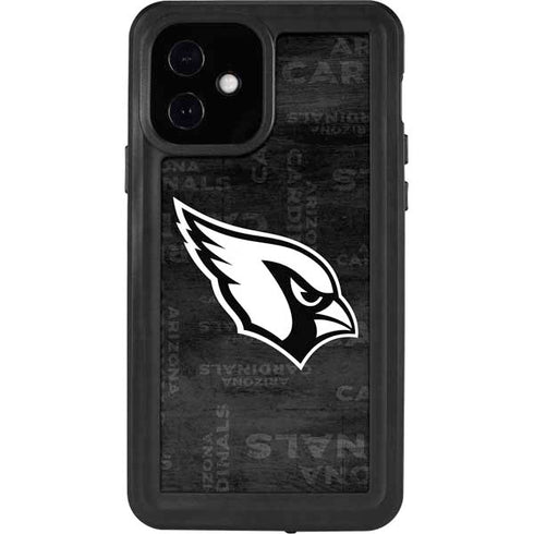 NFL Arizona Cardinals Black & White iPhone 12 Waterproof Case