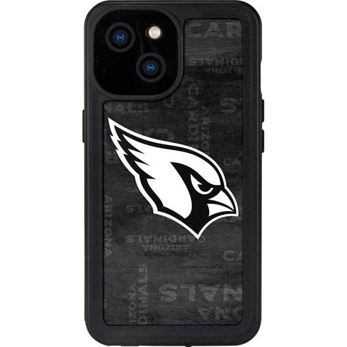 NFL Arizona Cardinals Black & White iPhone 13 Mini Waterproof Case