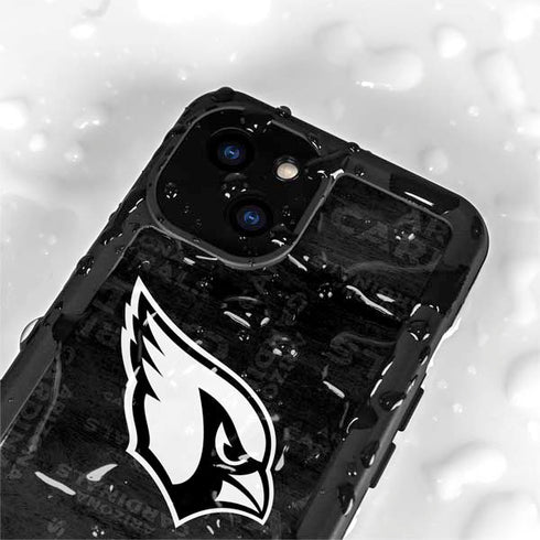 NFL Arizona Cardinals Black & White iPhone 13 Mini Waterproof Case