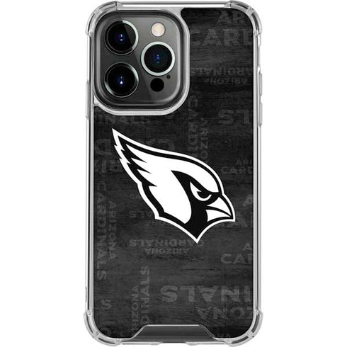 NFL Arizona Cardinals Black & White iPhone 14 Pro Clear Case