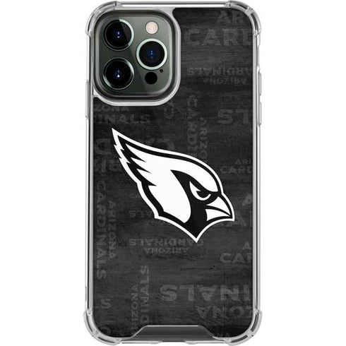 NFL Arizona Cardinals Black & White iPhone 14 Pro Max Clear Case