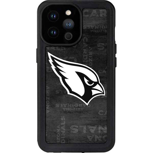 NFL Arizona Cardinals Black & White iPhone 14 Pro Max Waterproof Case