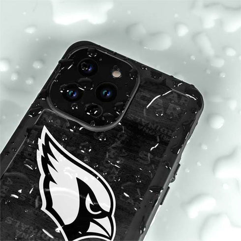 NFL Arizona Cardinals Black & White iPhone 14 Pro Max Waterproof Case