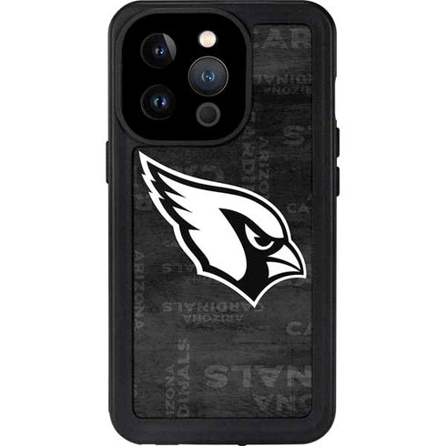 NFL Arizona Cardinals Black & White iPhone 14 Pro Waterproof Case