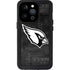 NFL Arizona Cardinals Black & White iPhone 14 Pro Waterproof Case