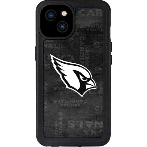 NFL Arizona Cardinals Black & White iPhone 15 Plus Waterproof Case