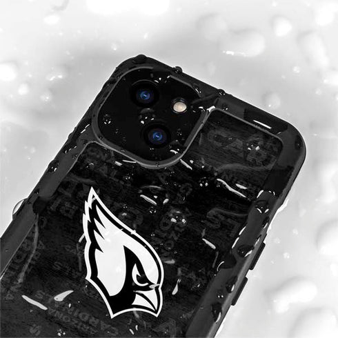 NFL Arizona Cardinals Black & White iPhone 15 Plus Waterproof Case
