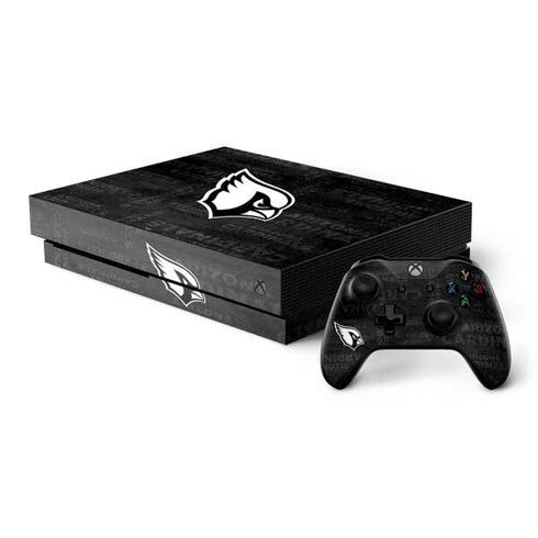 NFL Arizona Cardinals Black & White Xbox One X Bundle Skin