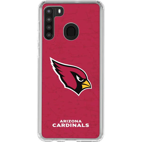 NFL Arizona Cardinals Distressed Galaxy A21 Clear Case