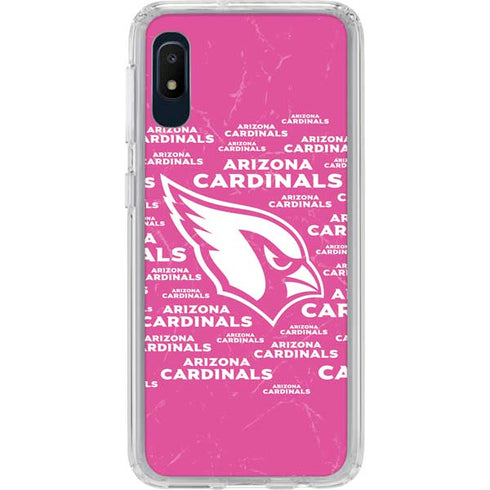 NFL Arizona Cardinals Pink Blast Galaxy A10e Clear Case