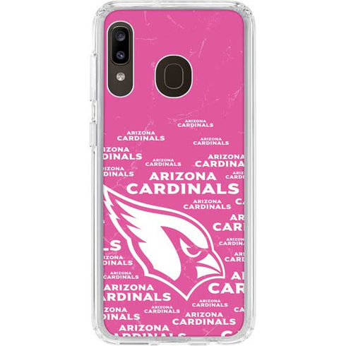 NFL Arizona Cardinals Pink Blast Galaxy A20 Clear Case