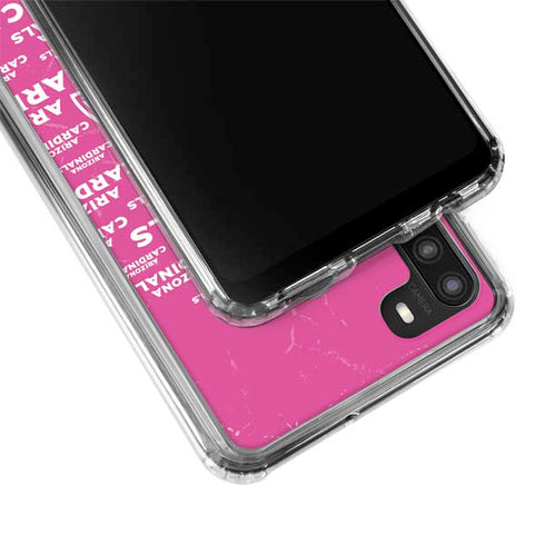 NFL Arizona Cardinals Pink Blast Galaxy A21 Clear Case
